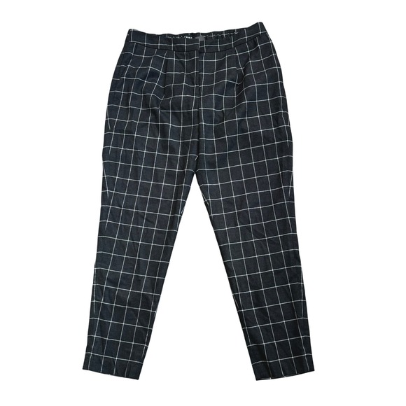 TROUVE NWT Womens 8 Charcoal Gray White Plaid High Waisted Career Trousers Pants - Picture 1 of 8